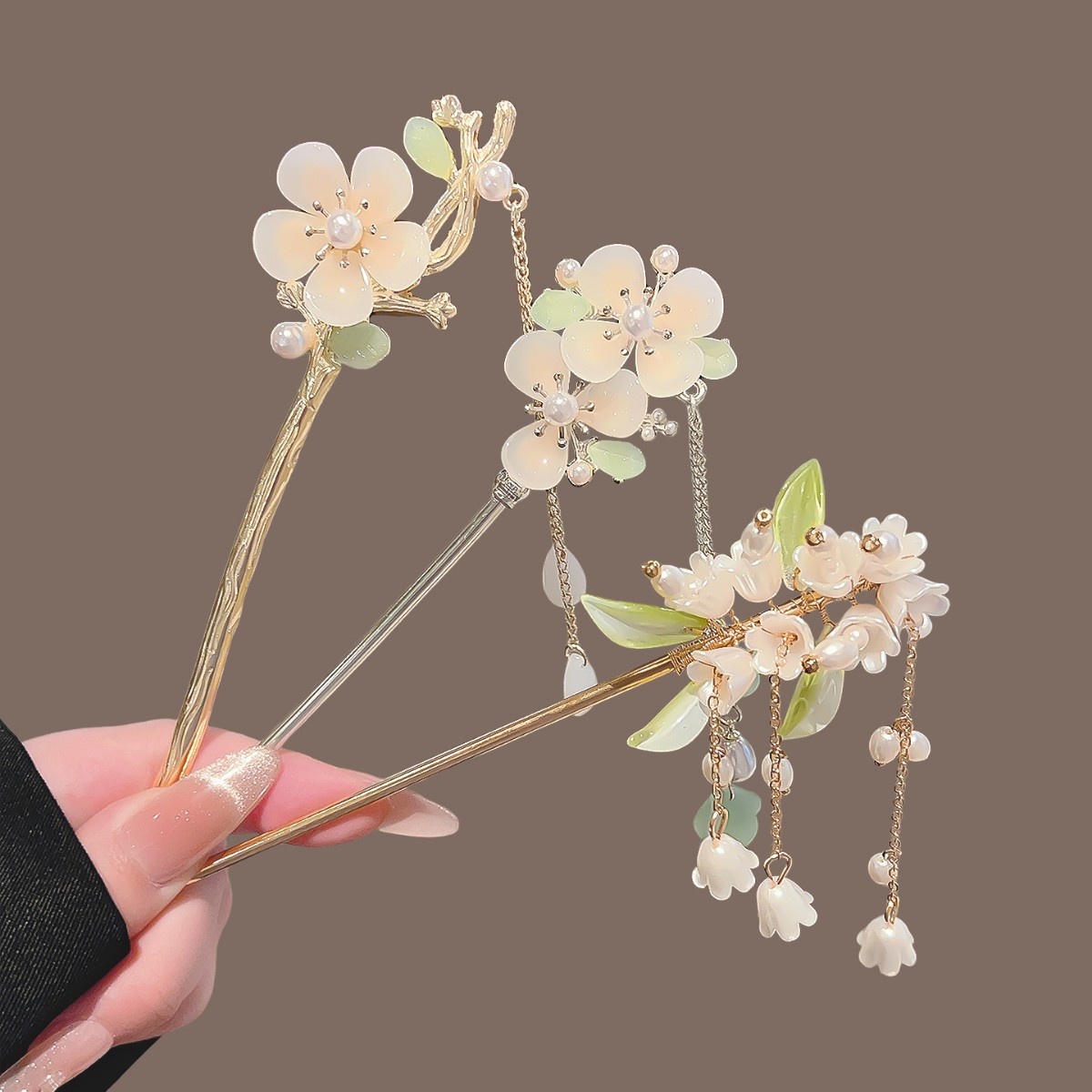 Pearl Hair Pin - Grampos de Cabelo Vintage Estilo Chinês