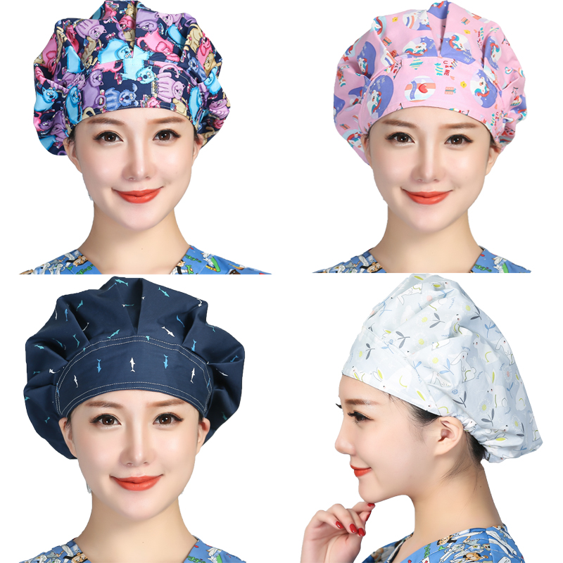 Women'S Work Accessories - Gorros bufados de algodão estampados, almofadas