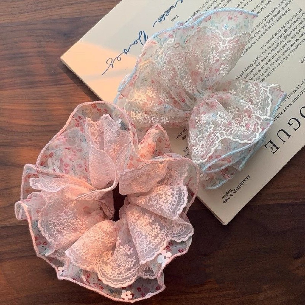 Women Accessories Shop Design - Elástico de Cabelo com Renda Floral