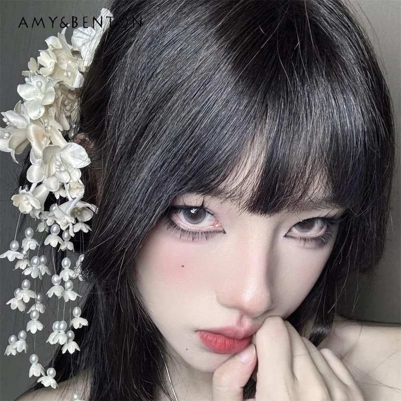 Pearl Hair Pin - 25coselegante temperamento flor franjas hairpin mori