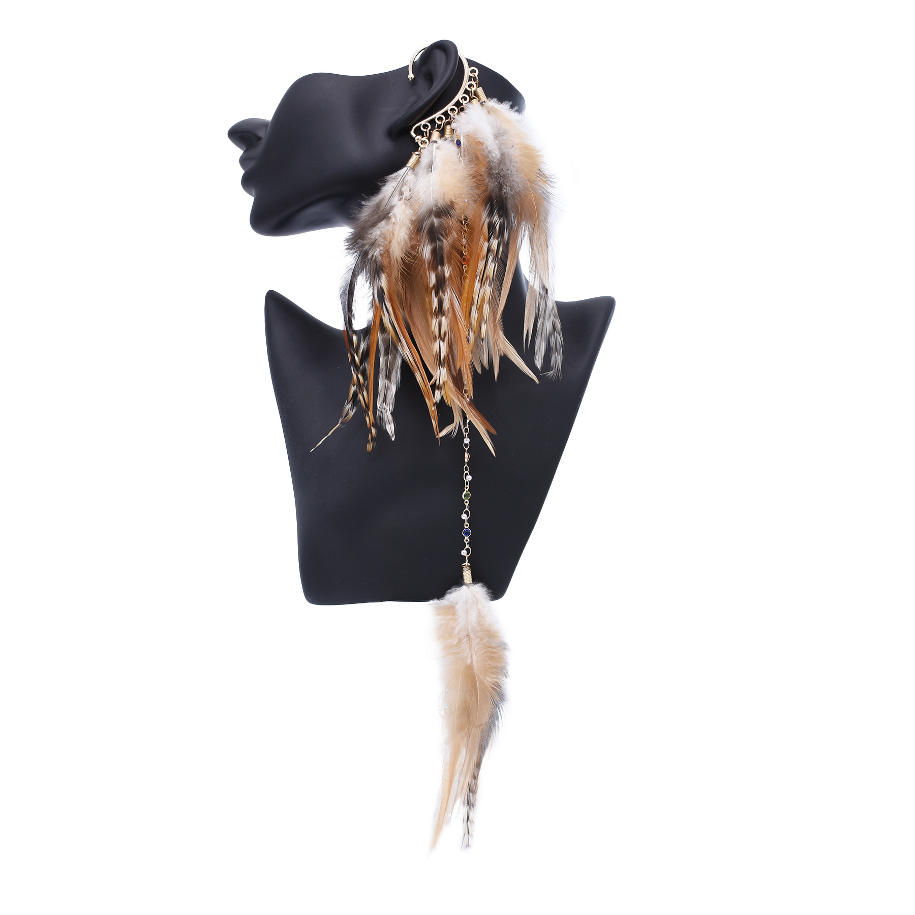 Women Accessories India - Brincos de penas estilo étnico boêmio,