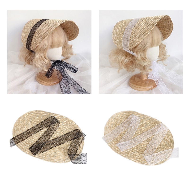 Women'S Victorian Era Accessories - Boné de palha vitoriano para mulheres,