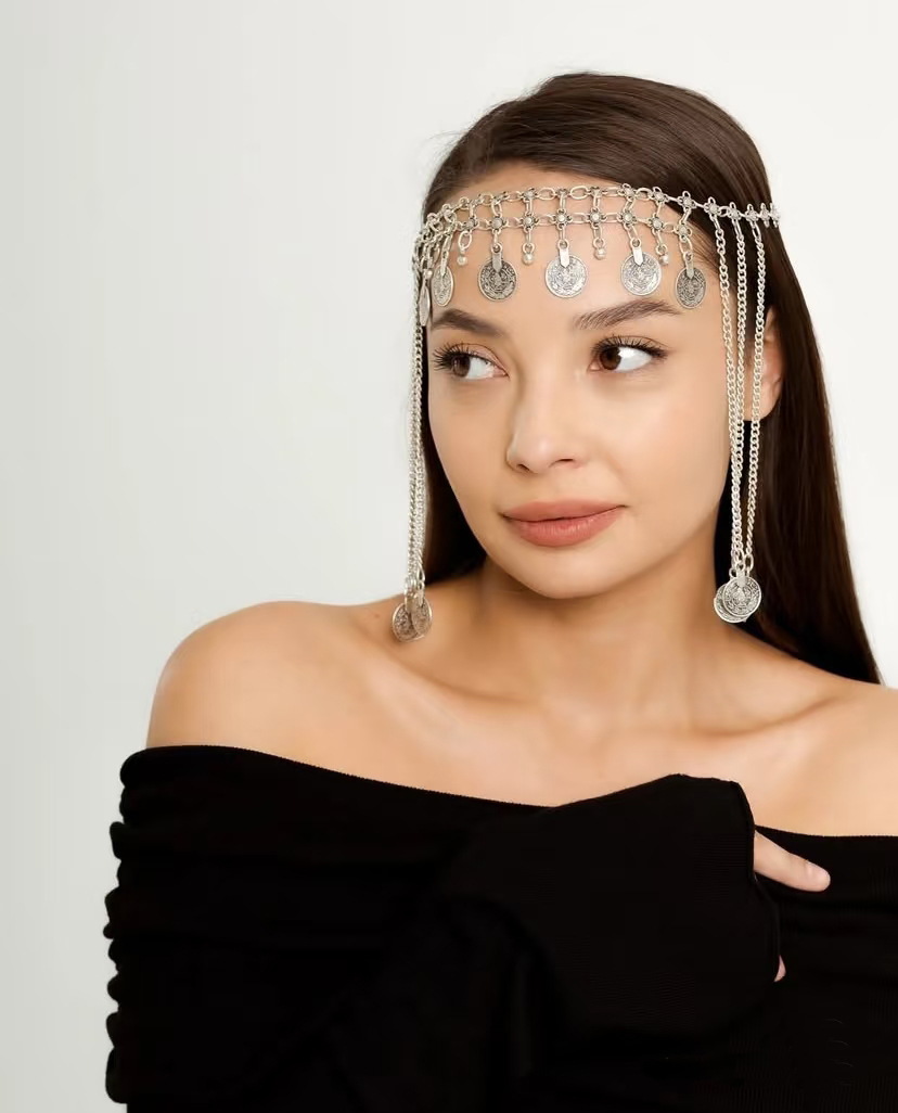 Women Accessories India - Retro prateado liga corrente testa headpiece