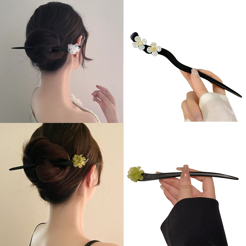 Pearl Hair Pin - Estilo chinês do vintage flor de