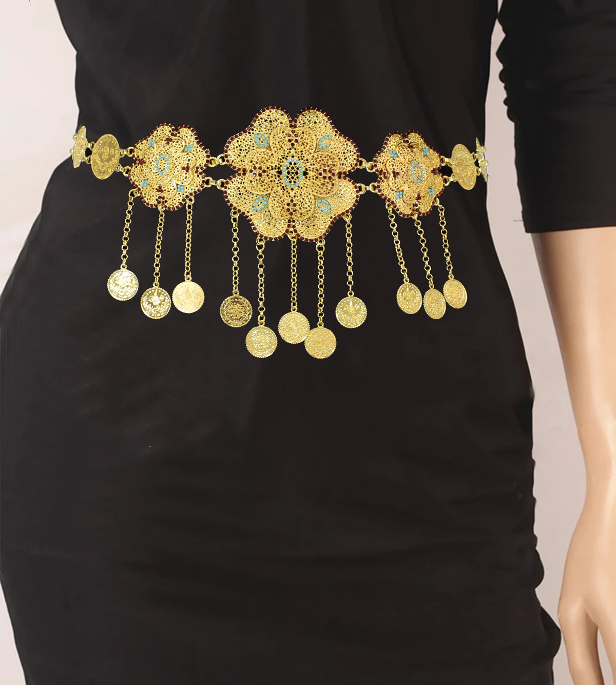 Women Accessories India - Oco para fora flor moedas corrente