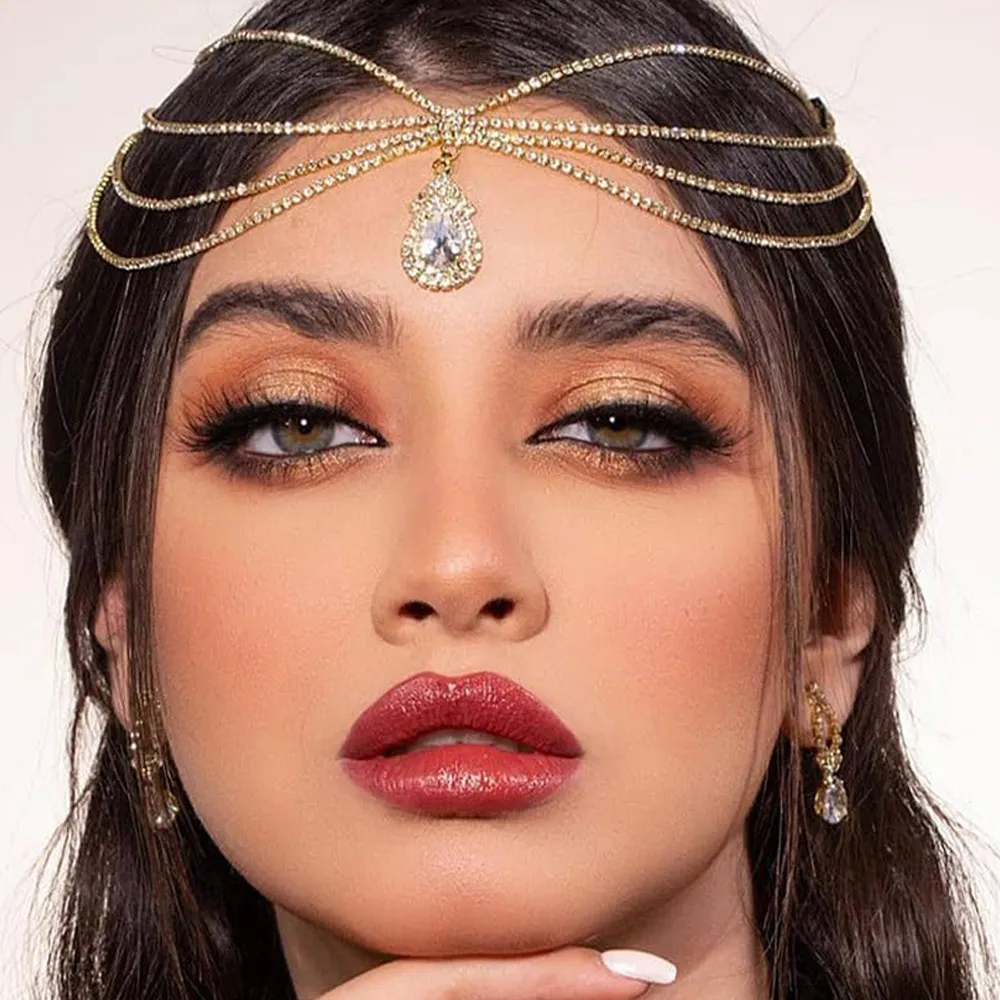 Women Accessories India - Xsbody boho nupcial strass cabeça corrente