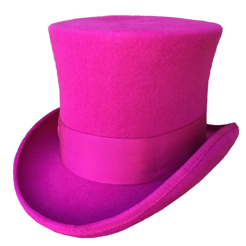 Women'S Victorian Era Accessories - Chapéu feminino rosa rosa, chapéu cilíndrico