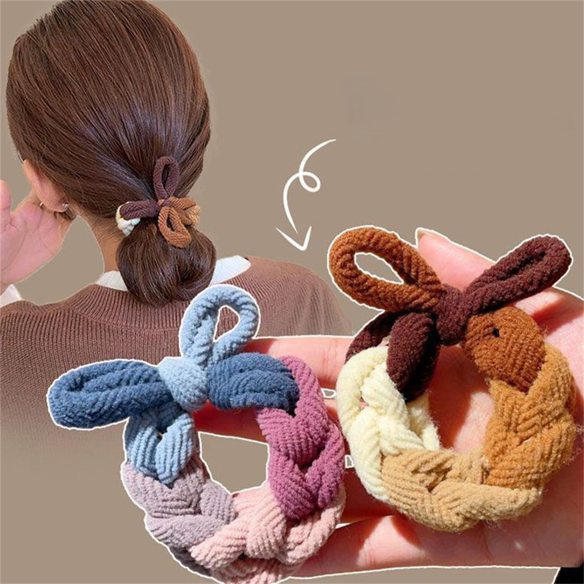 Women Accessories Shop Design - Corda de cabelo colorida tecida à