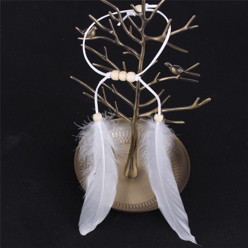 Handmade White Feather Headban - Women Accessories India avaliação e preço