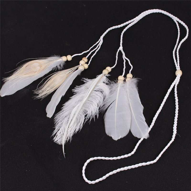 Handmade White Feather Headban - Women Accessories India avaliação e preço