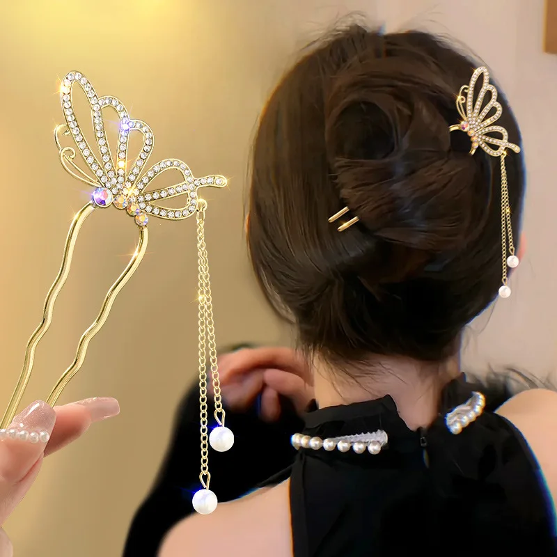 Estilo antigo pérola strass hi - Pearl Hair Pin avaliação e preço