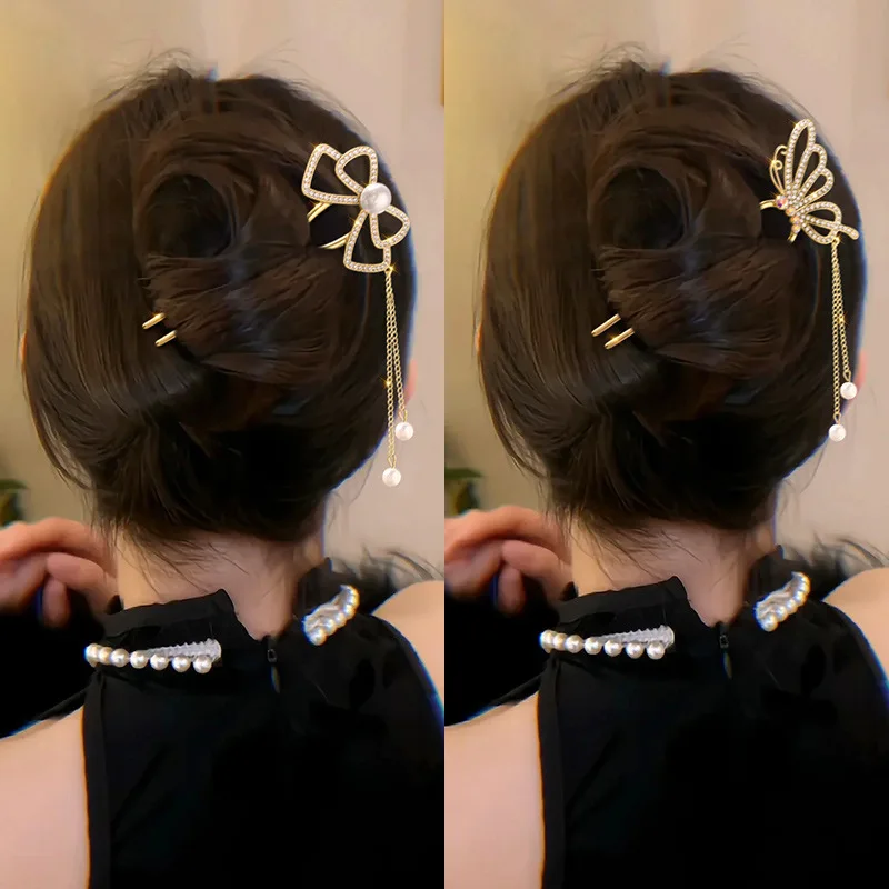 Estilo antigo pérola strass hi - Pearl Hair Pin avaliação e preço