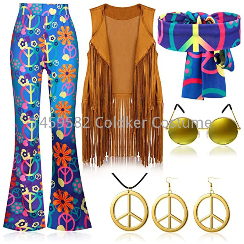 Traje hippie feminino paz amor - Women'S Accessories In The 60S avaliação e preço