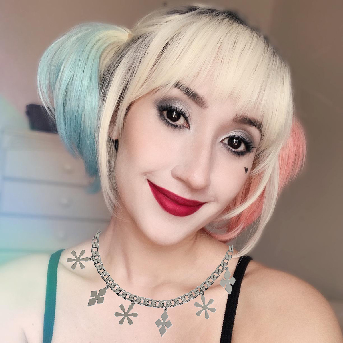 Colar para harley quinn cospla - Women'S Harley Quinn Accessories avaliação e preço