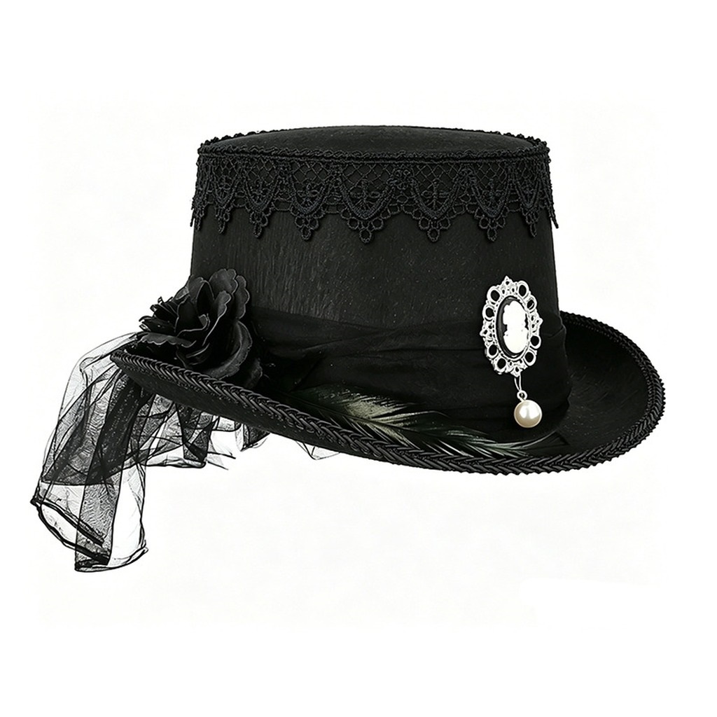 Chapéu de Renda Gótica Preto V - Women'S Victorian Era Accessories avaliação e preço