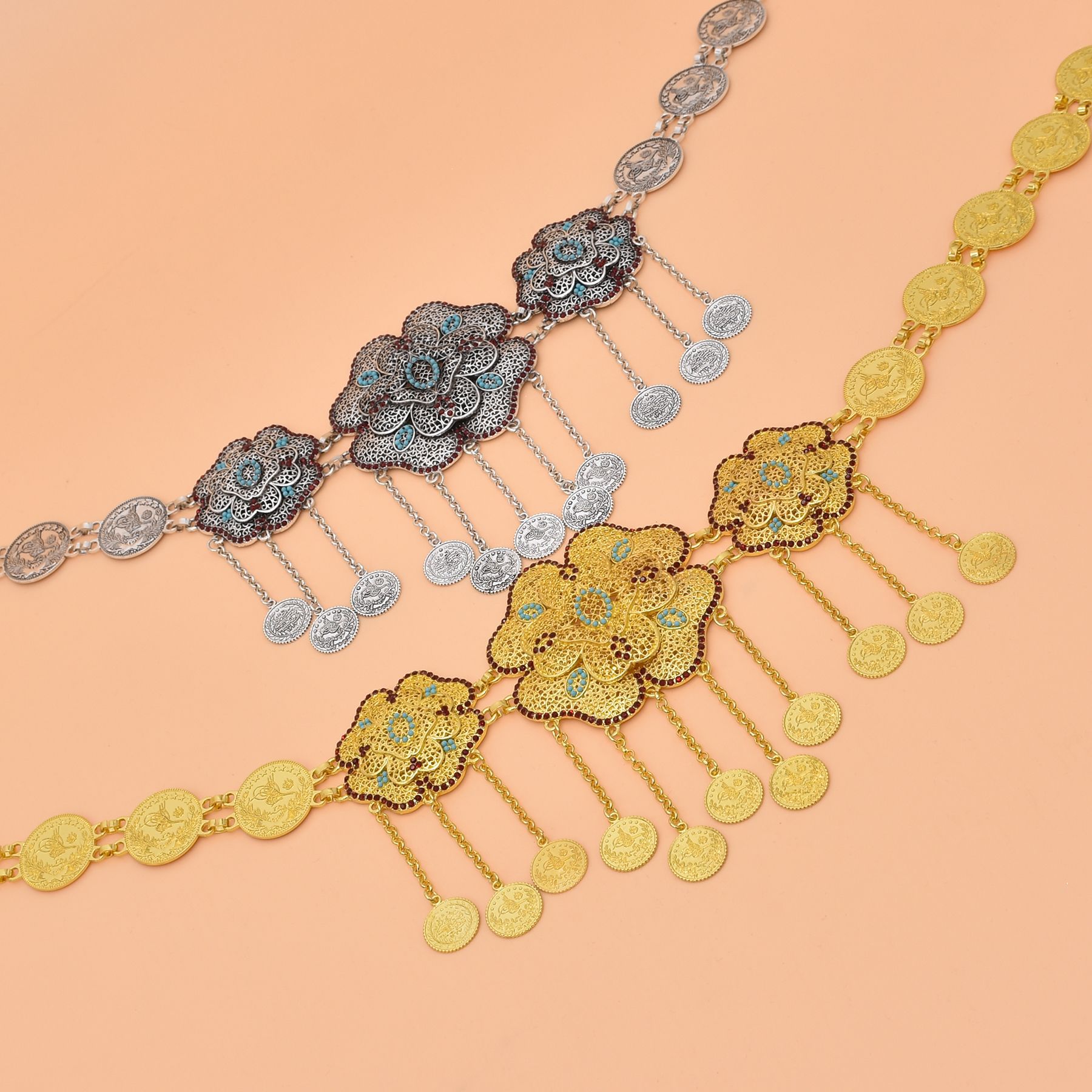 Oco para fora flor moedas corr - Women Accessories India avaliação e preço