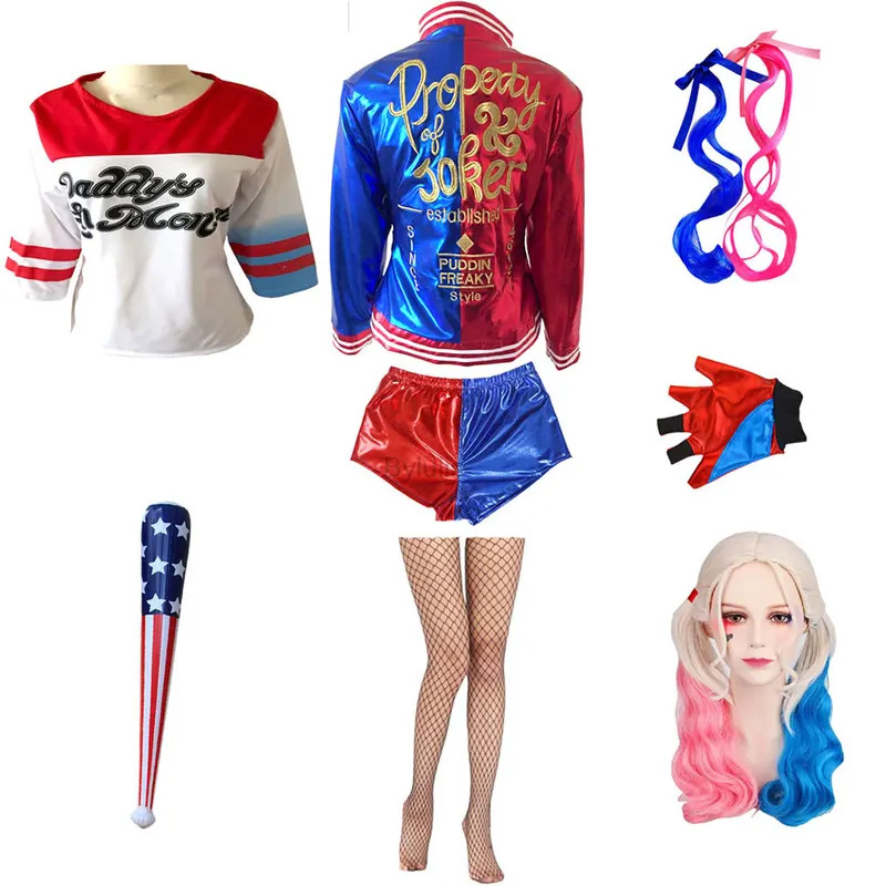 Anime cosplay meninas mulheres - Women'S Harley Quinn Accessories avaliação e preço