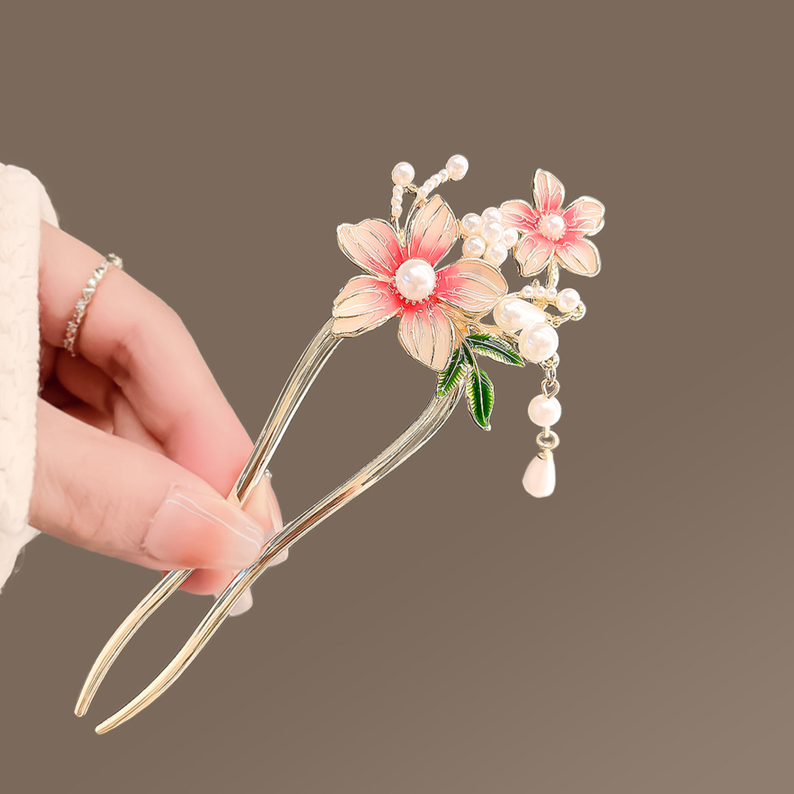 Elegante rosa flor pino de cab - Pearl Hair Pin avaliação e preço