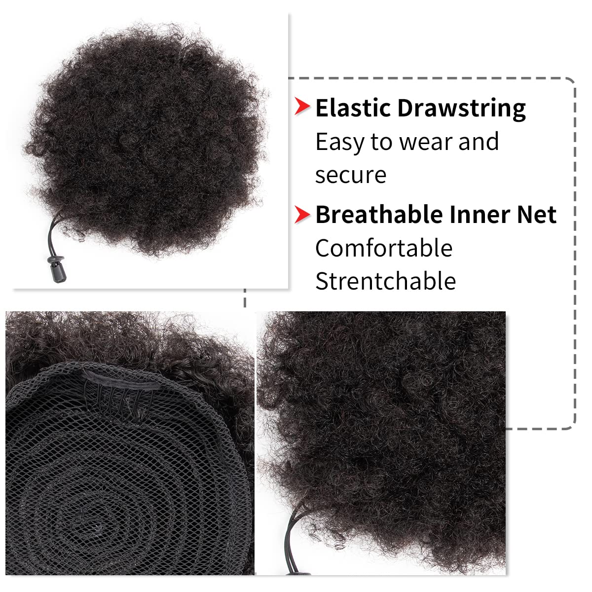 Afro kinky puffs 100% cabelo h - Women Accessories India avaliação e preço